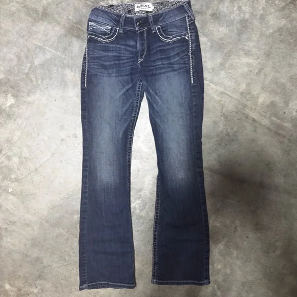 Ariat R.E.A.L. Marine Entwined Mid Rise Boot Cut Jeans - Picture 1 of 13